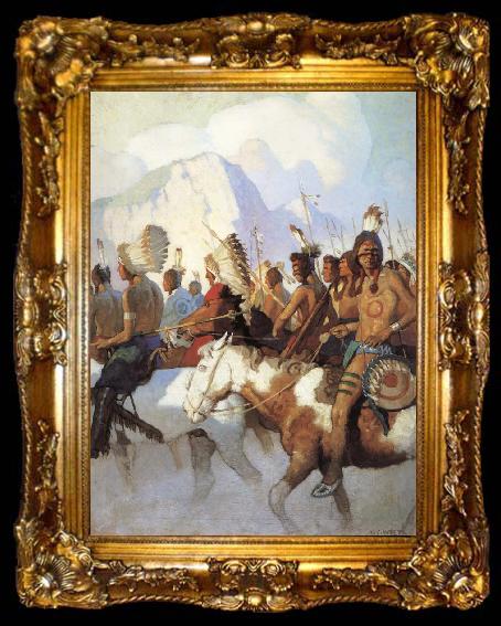 framed  NC Wyeth An Indian War Party, ta009-2